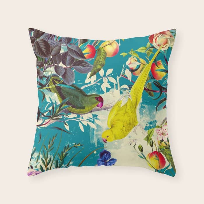 Tropical Birds In The Nature - 010 Throw Pillow