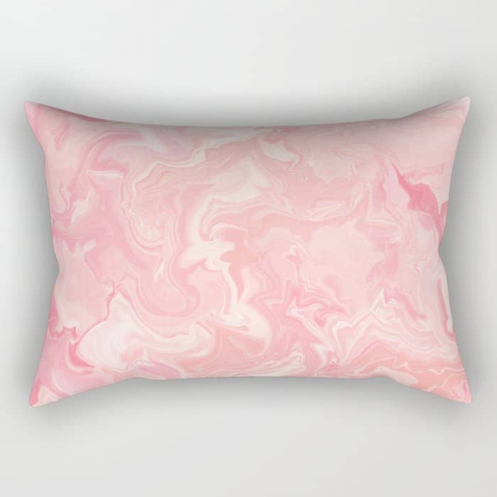 Blush Pink Abstract Watercolor Marble Pattern Rectangular Pillow