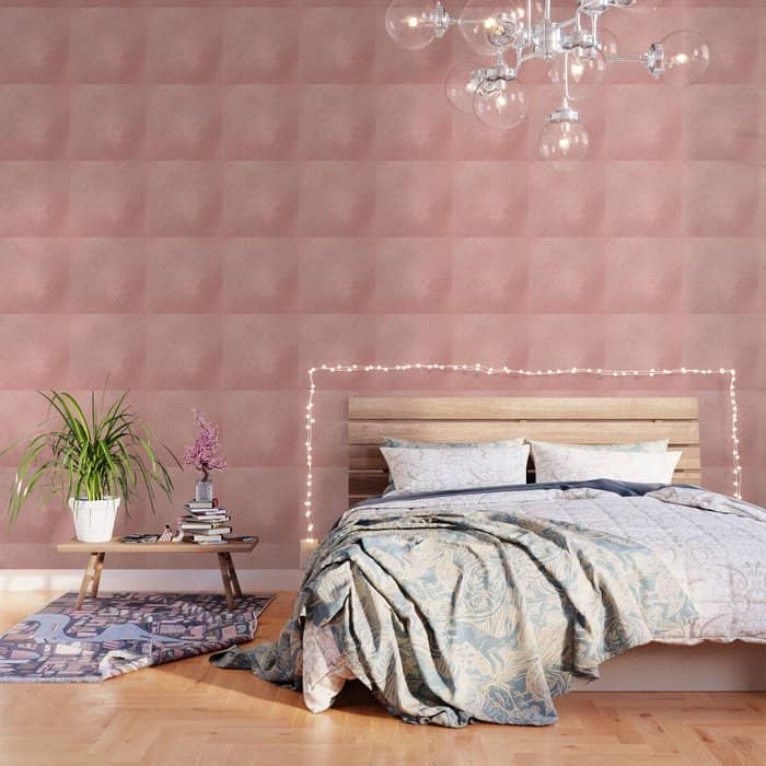 Abstract Modern Rose Pink Geometrical Pattern Wallpaper