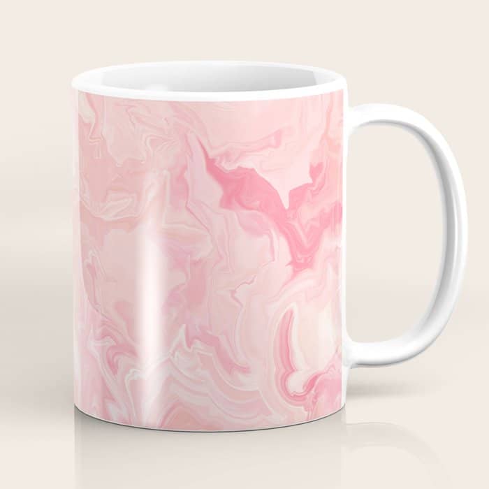 Blush Pink Abstract Watercolor Marble Pattern Coffee Mug