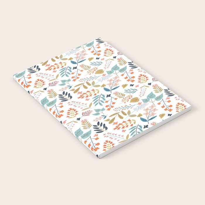 Botanical Harmony | Floral Vintage Plants Colorful Leaves | Autumn Spring Nature Bohemian Chic Notebook