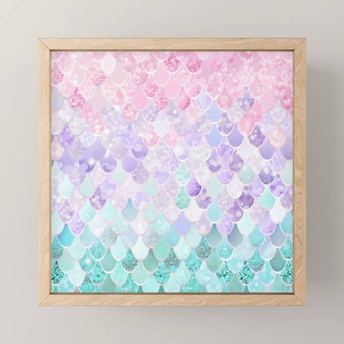 Mermaid Pastel Aesthetics Mini Art Print
