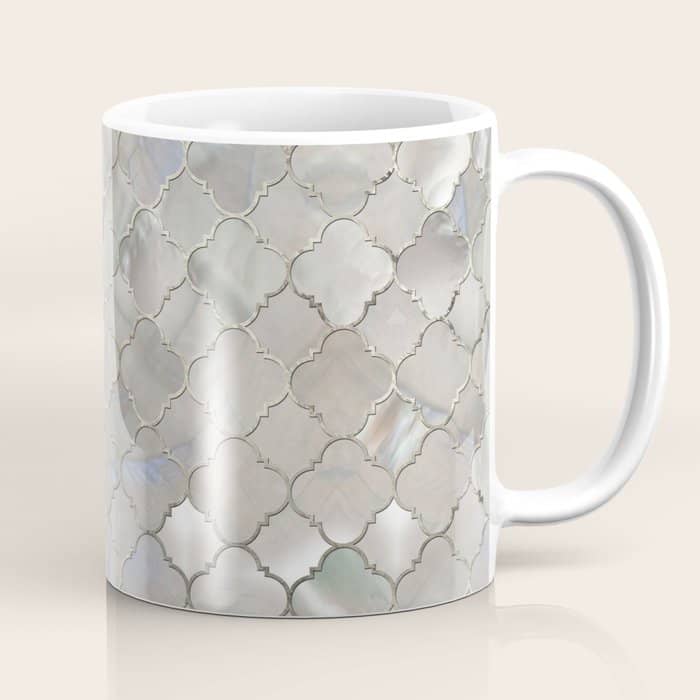Quatrefoil Moroccan Pattern Mother Of Pearl Coffee Mug