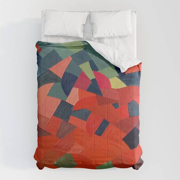 GrüN-Rot Otto Freundlich 1939 Abstract Art Mid Century Modern Geometric Colorful Shapes Hard Edge Comforter