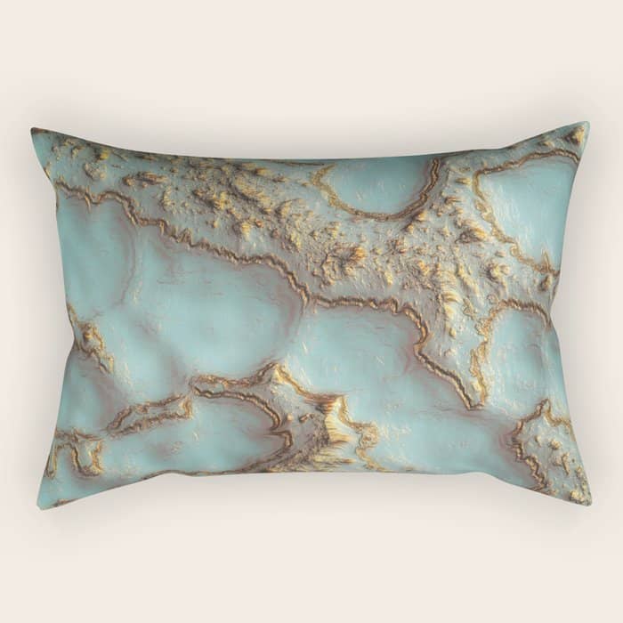 Aqua Coral Reef Abstract Rectangular Pillow