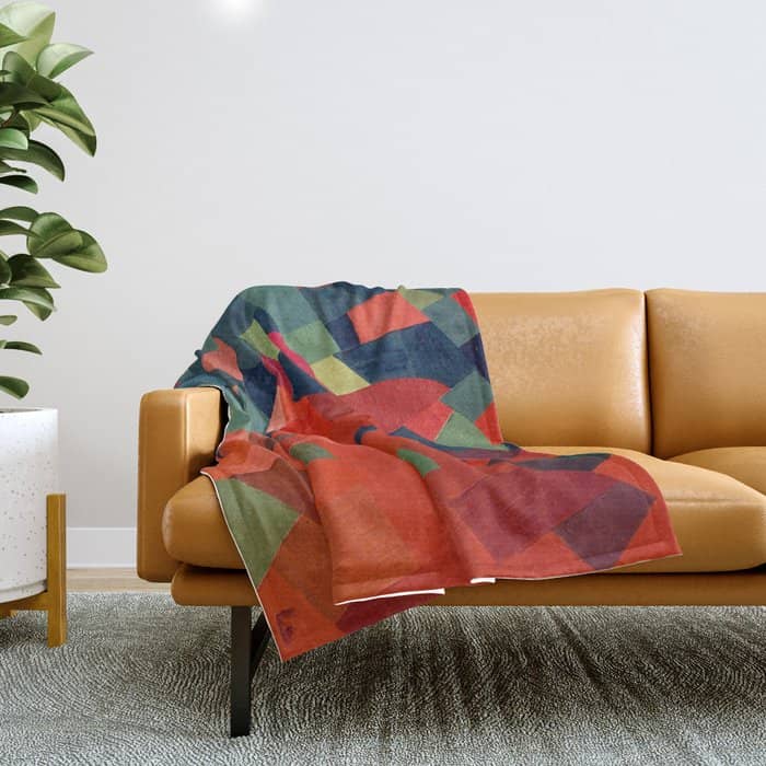 GrüN-Rot Otto Freundlich 1939 Abstract Art Mid Century Modern Geometric Colorful Shapes Hard Edge Throw Blanket