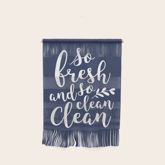 So Fresh So Clean Clean (Navy) Wall Hanging