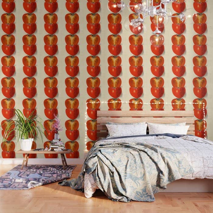 Vintage Plum Tomato Illustration Wallpaper