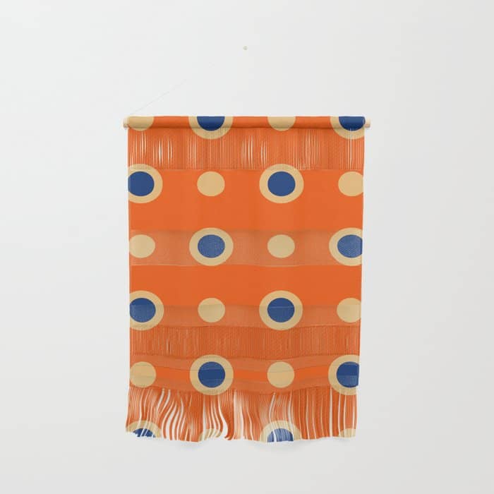 Mid Century Modern Scandinavian Art 241 Orange Blue Wall Hanging
