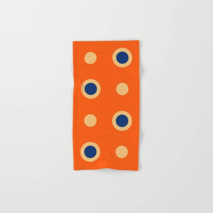 Mid Century Modern Scandinavian Art 241 Orange Blue Bath Towel