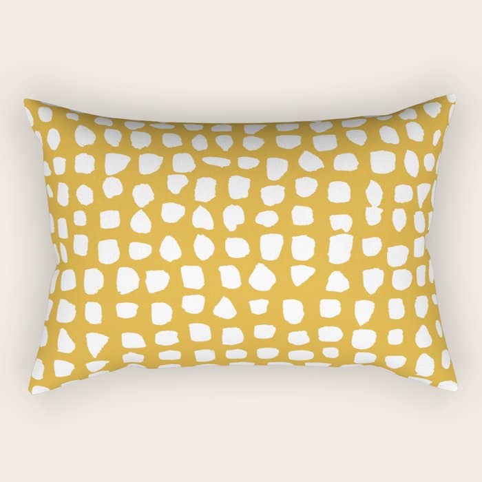 Dots (Mustard Yellow) Rectangular Pillow
