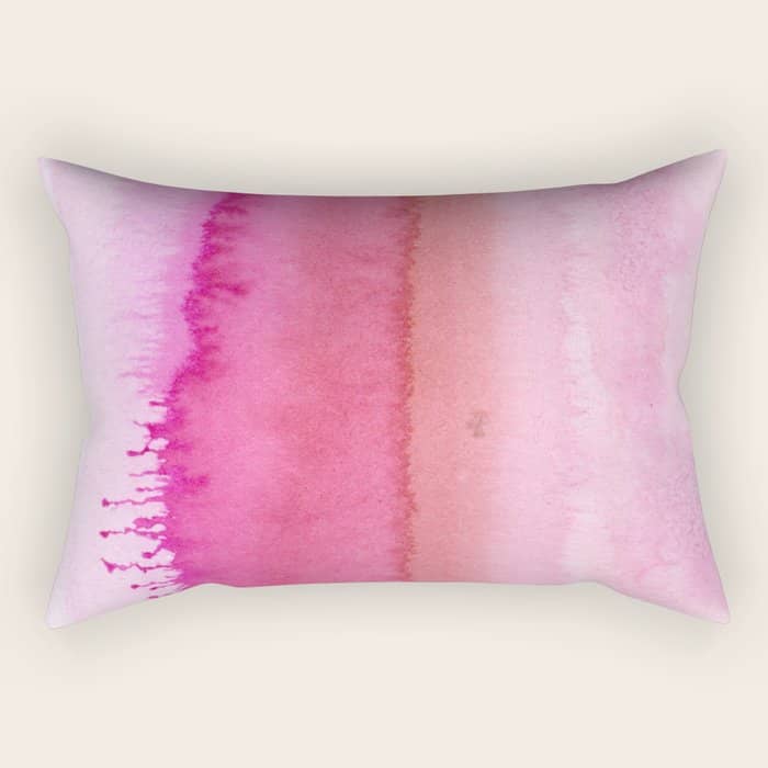 Modern Abstract Blush Pink Watercolor Paint Pattern Rectangular Pillow