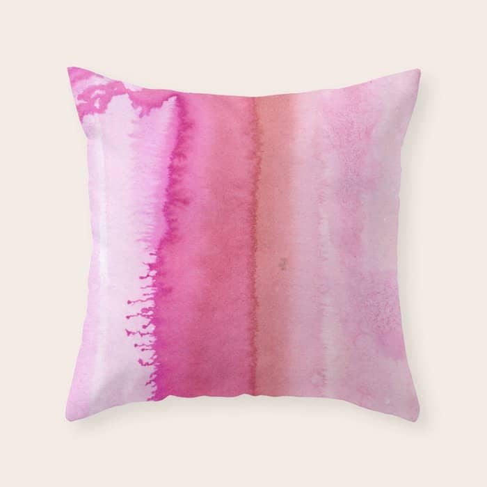 Modern Abstract Blush Pink Watercolor Paint Pattern Throw Pillow