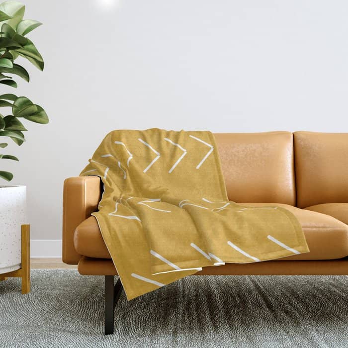 Mudcloth Ii (Mustard Yellow) Throw Blanket
