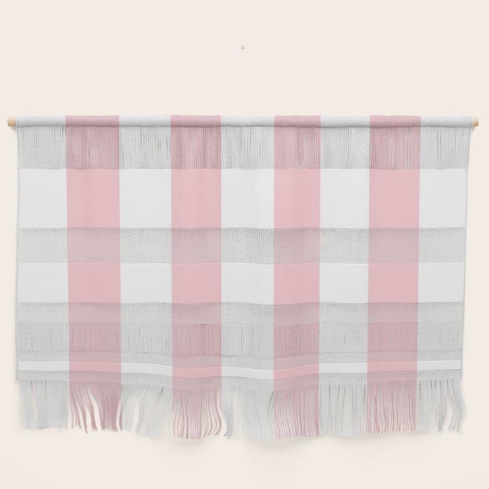 Large White And Light Millennial Pink Pastel Circus Tent Stripe Wall Hanging