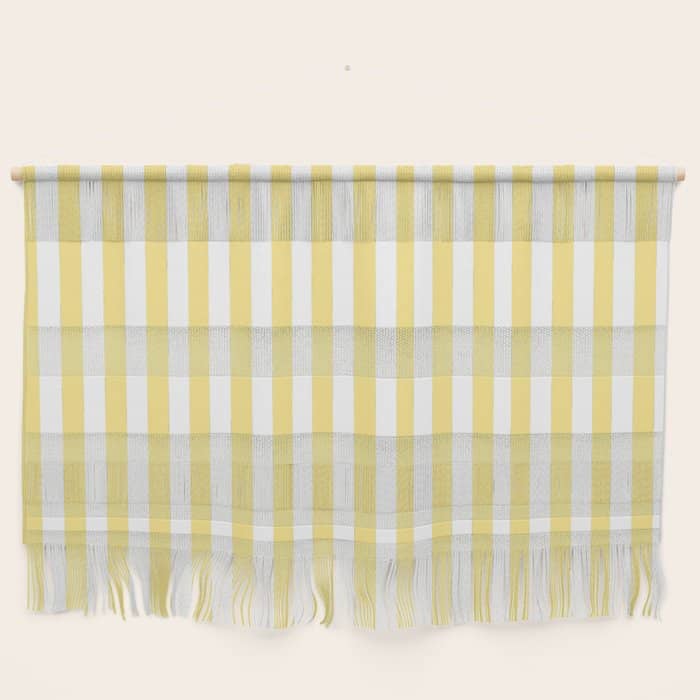 Modern Geometrical Baby Yellow White Stripes Pattern Wall Hanging