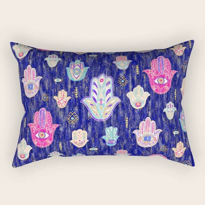 Hamsa Mystical Protection Rectangular Pillow