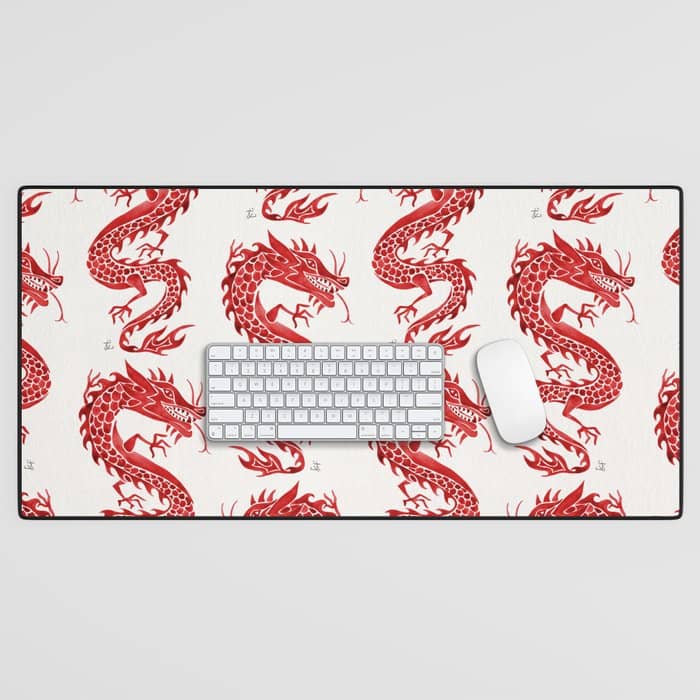 Chinese Dragon - Crimson Palette Desk Mat