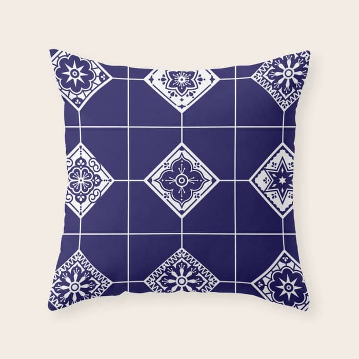 Talavera Mexican Tile - Porcelain Palette Throw Pillow