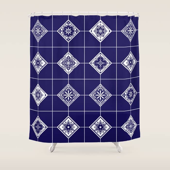 Talavera Mexican Tile - Porcelain Palette Shower Curtain