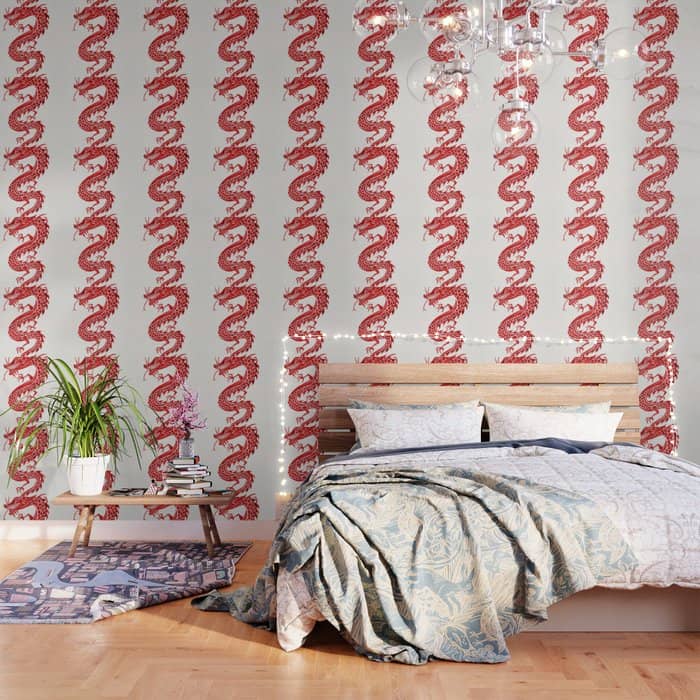 Chinese Dragon - Crimson Palette Wallpaper