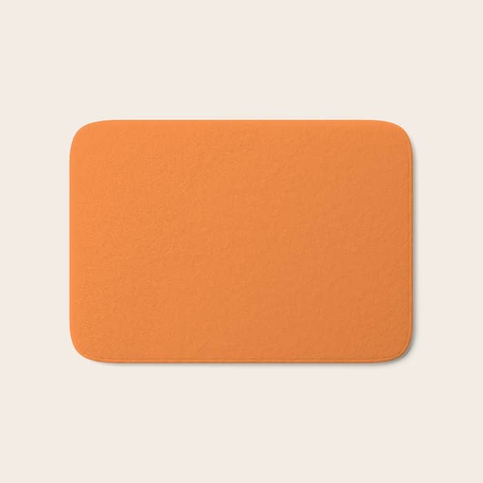 Tangerine - Solid Color Collection Bath Mat