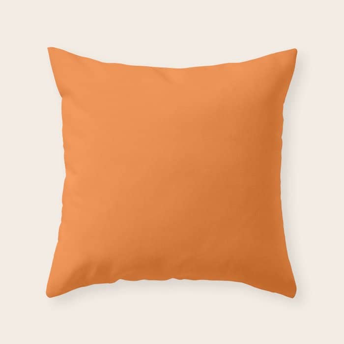 Tangerine - Solid Color Collection Throw Pillow