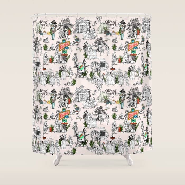 Toile De Jouy Between Eras 01 Shower Curtain
