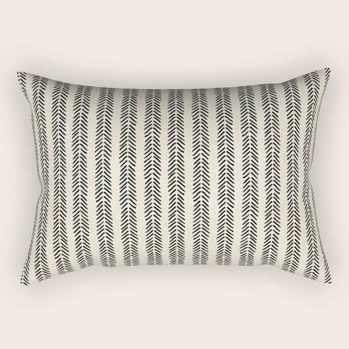 Small Black And White Arrowheads Rectangular Pillow