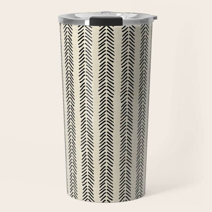 Small Black And White Arrowheads Travel Mug