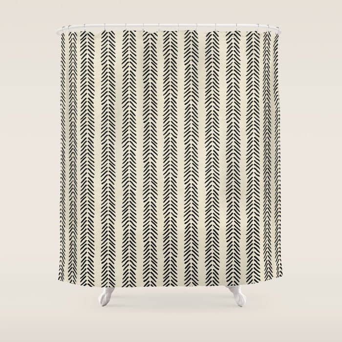Small Black And White Arrowheads Shower Curtain