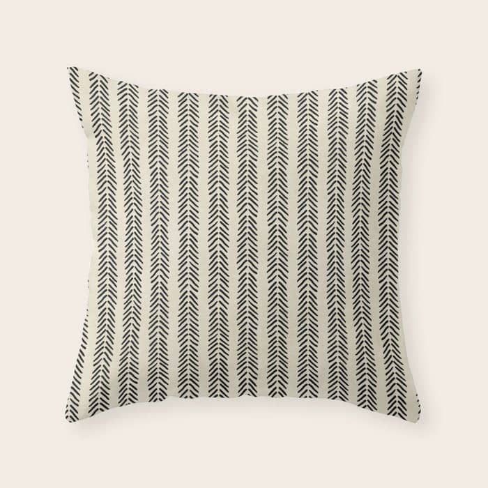 Small Black And White Arrowheads Throw Pillow