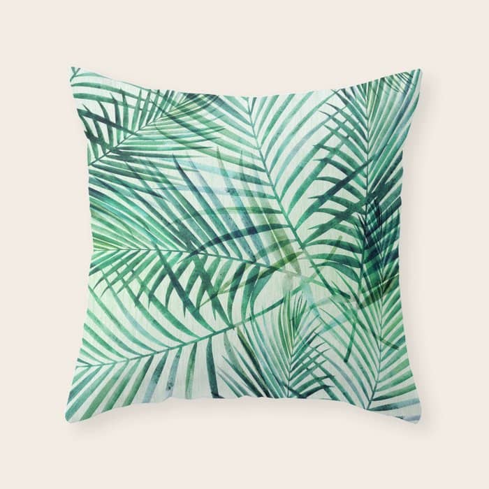 Tropical Fronds Abstract Design Throw Pillow