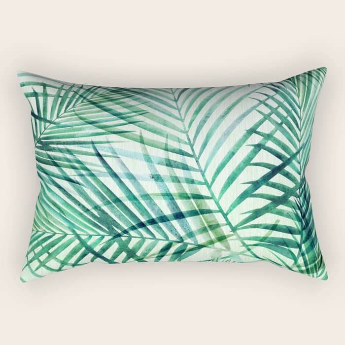 Tropical Fronds Abstract Design Rectangular Pillow
