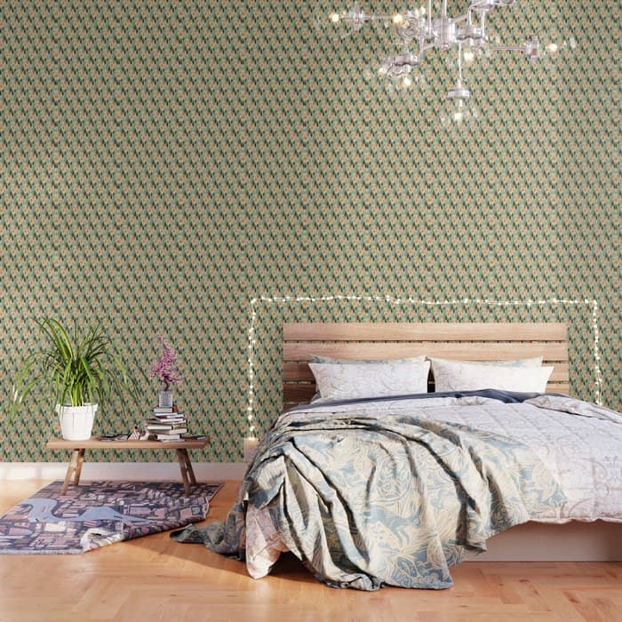 A Lot Of Flowers For Art Deco Green Wallpaper