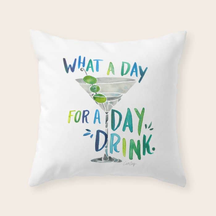What A Day For A Day Drink - Blue & Green Palette Throw Pillow