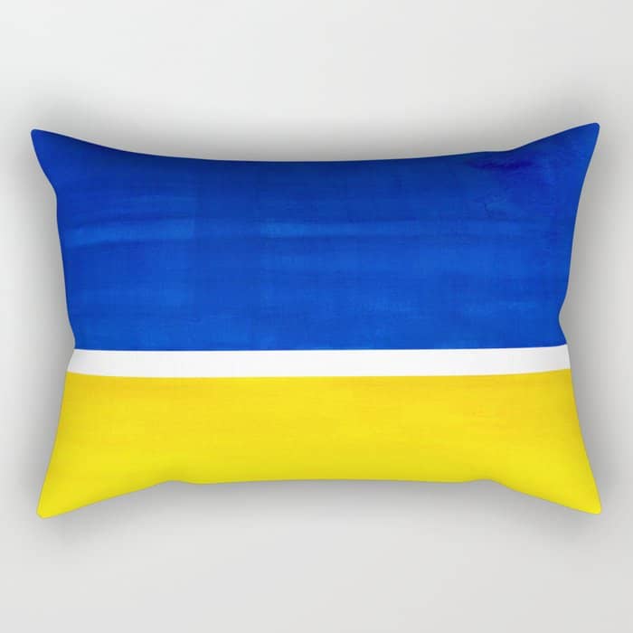 Colorful Bright Minimalist Rothko Blue Yellow Midcentury Modern Art Vintage Pop Art Rectangular Pillow