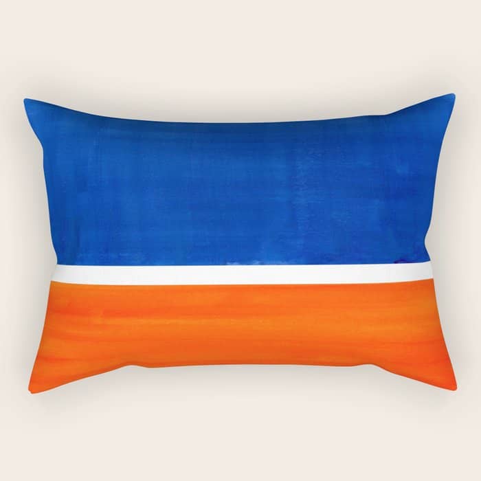 Colorful Bright Minimalist Rothko Orange And Blue Midcentury Modern Art Vintage Pop Art Rectangular Pillow