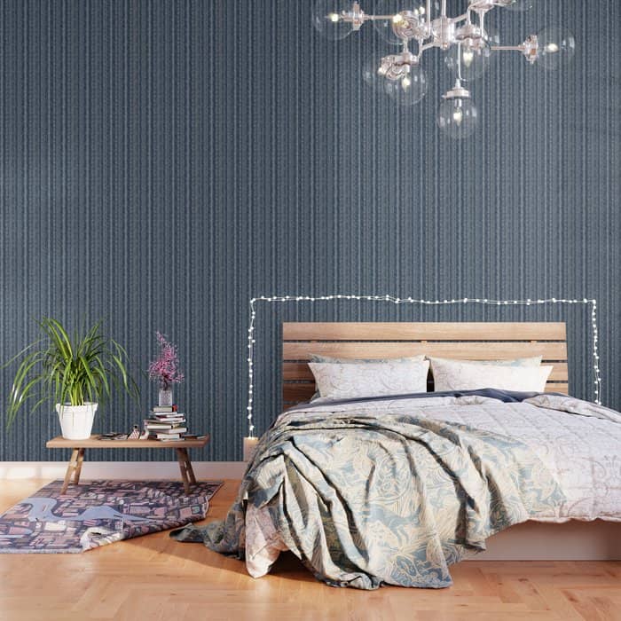 Funky Vertical Stripe In Indigo Wallpaper