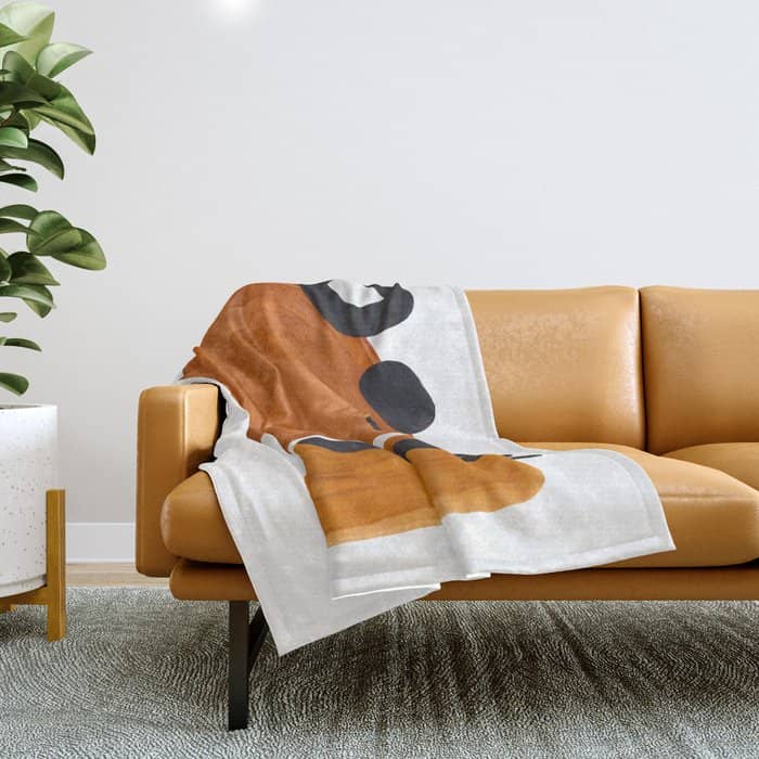 Mid Century Vintage 70'S Design Abstract Minimalist Colorful Pop Art Throw Blanket