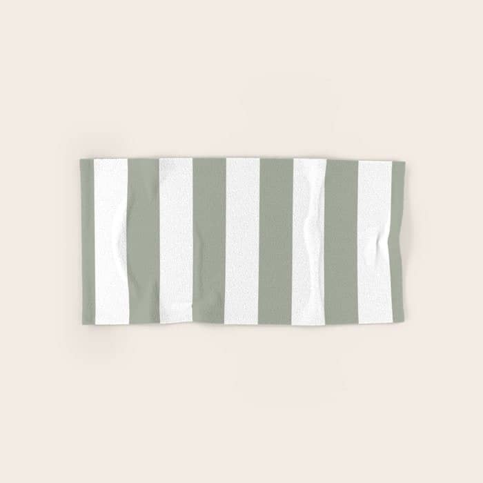 Desert Sage Grey Green Circus Tent Stripe Bath Towel