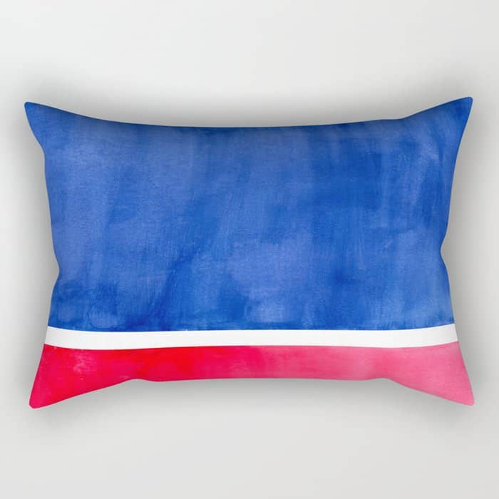 Rothko Abstract Mid Century Modern Minimalist Colorful Simple Nautical Red Blue Rectangular Pillow