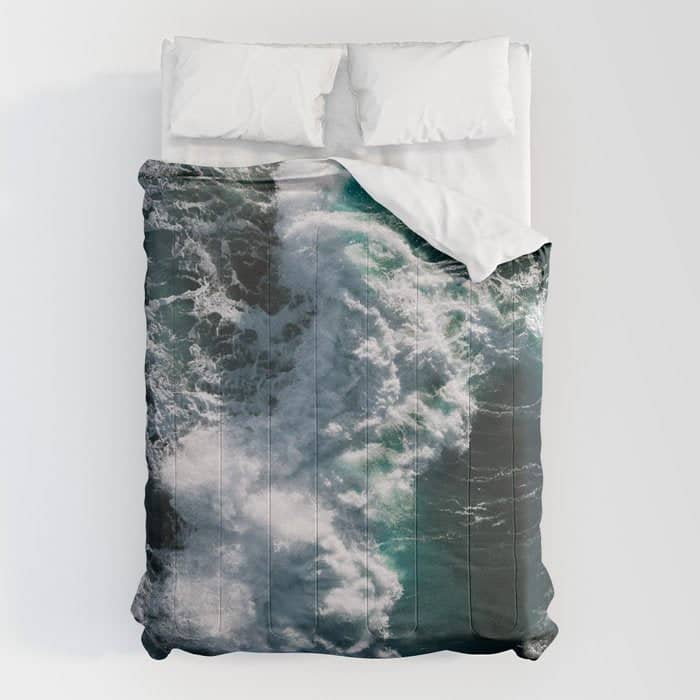 Crashing Ocean Waves - Ireland'S Seascapes At Sunset Comforter