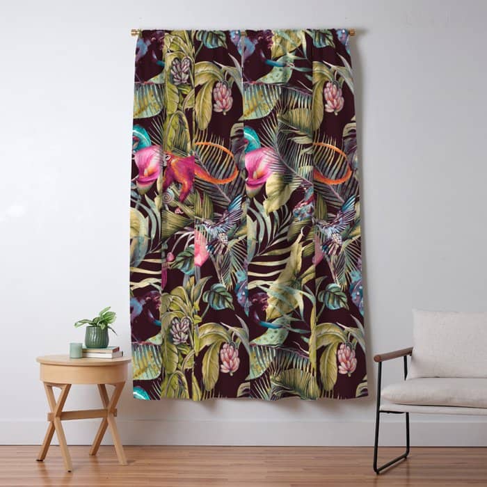 Fantasy In The Nocturnal Tropical Jungle Window Curtain