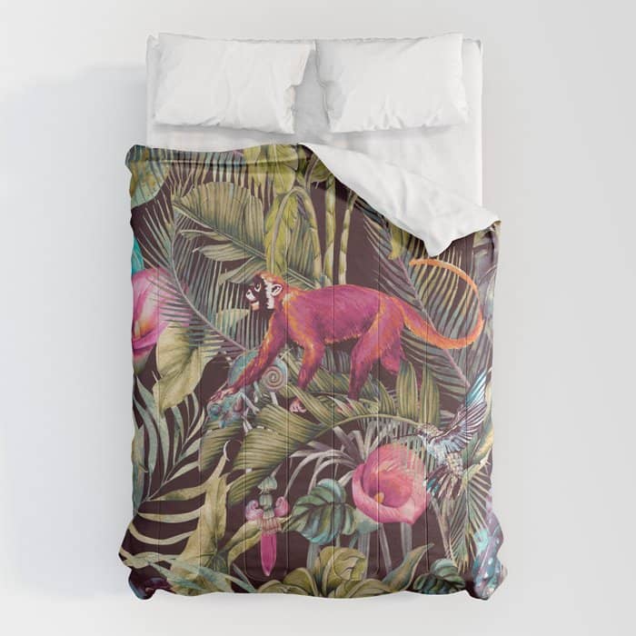 Fantasy In The Nocturnal Tropical Jungle Comforter