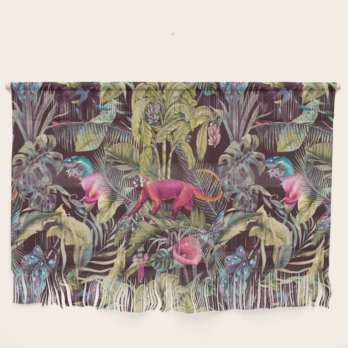 Fantasy In The Nocturnal Tropical Jungle Wall Hanging