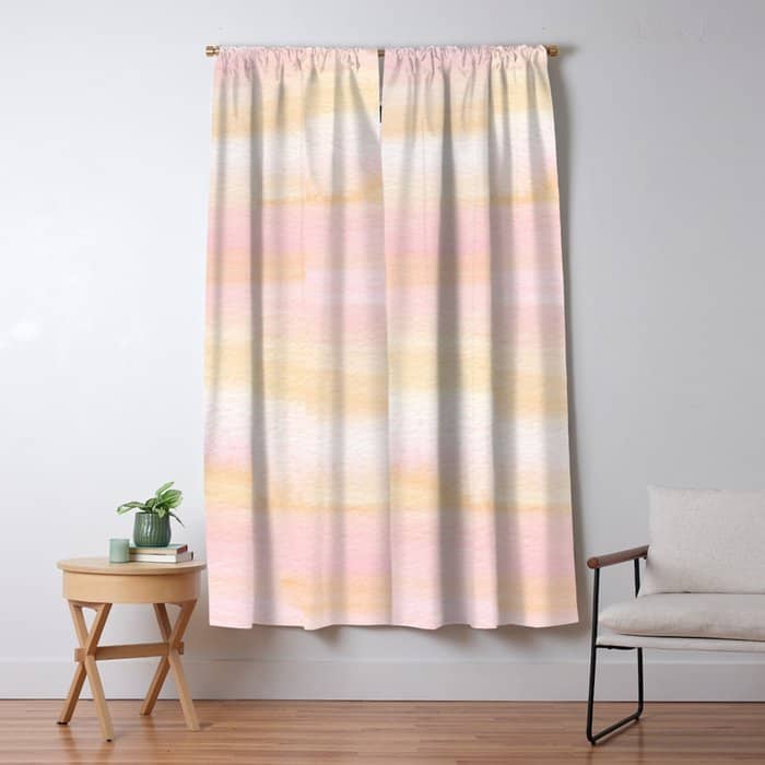 Pastel Pink Coral Blush Cream Watercolor Abstract Watercolor Pattern Window Curtain