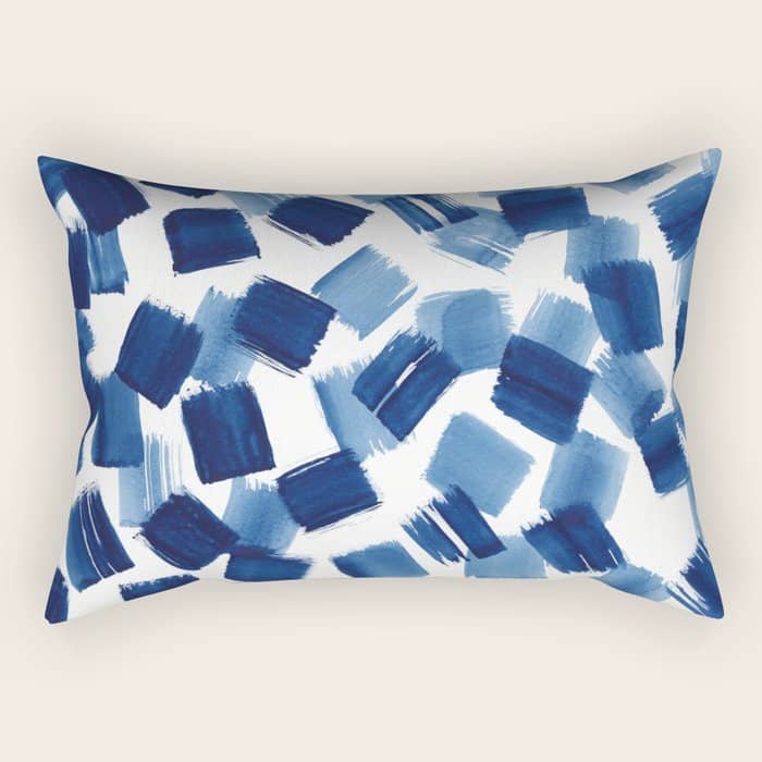 Indigo Brush Strokes | No.1 Rectangular Pillow