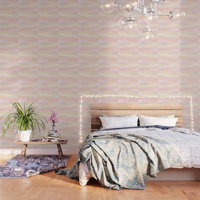Pastel Pink Coral Blush Cream Watercolor Abstract Watercolor Pattern Wallpaper
