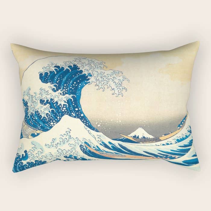 Japanese Woodblock Print The Great Wave Of Kanagawa By Katsushika Hokusai Rectangular Pillow